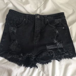 High waisted shorts.
